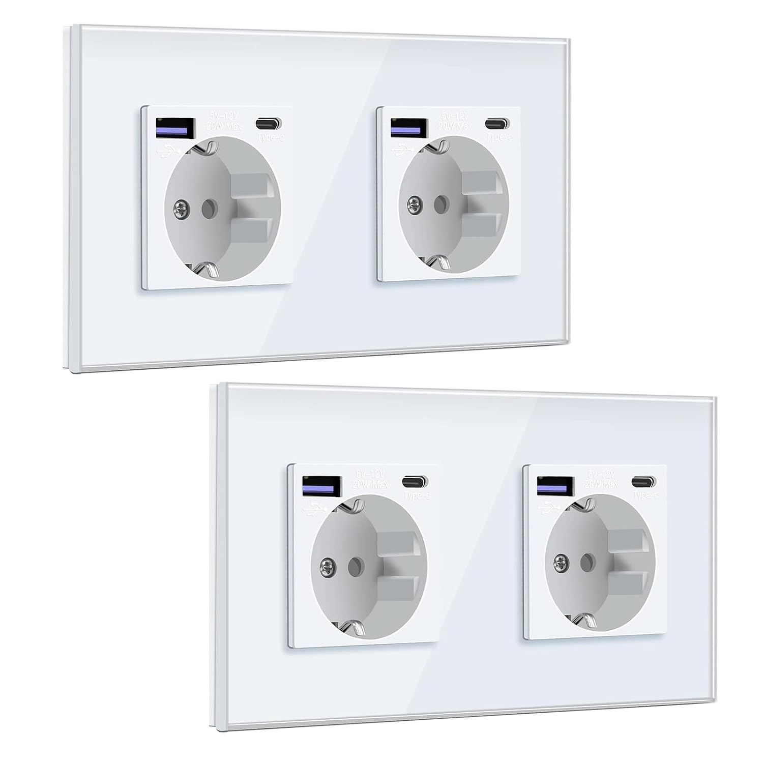 Detalle de BSEED Enchufe Schuko con Cargador USB C 20W