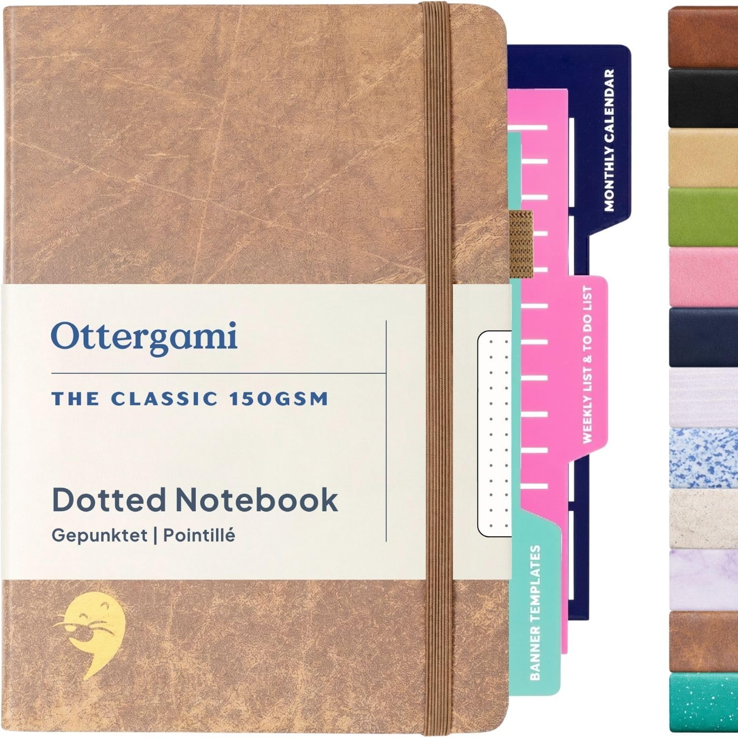 Thumbnail 6 de Ottergami The Pro Bullet Dotted Journal (Navy Blue) – A5 hardcover dotted notebook with 150gsm thick paper