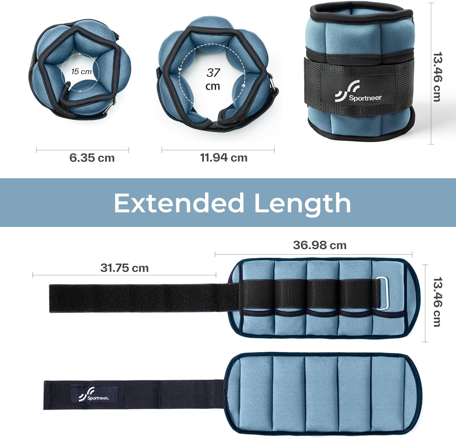 Detalle 2 de Sportneer Verstellbare Knöchelgewichte – 1 Paar, verstellbar von 0,9 bis 4,5 kg