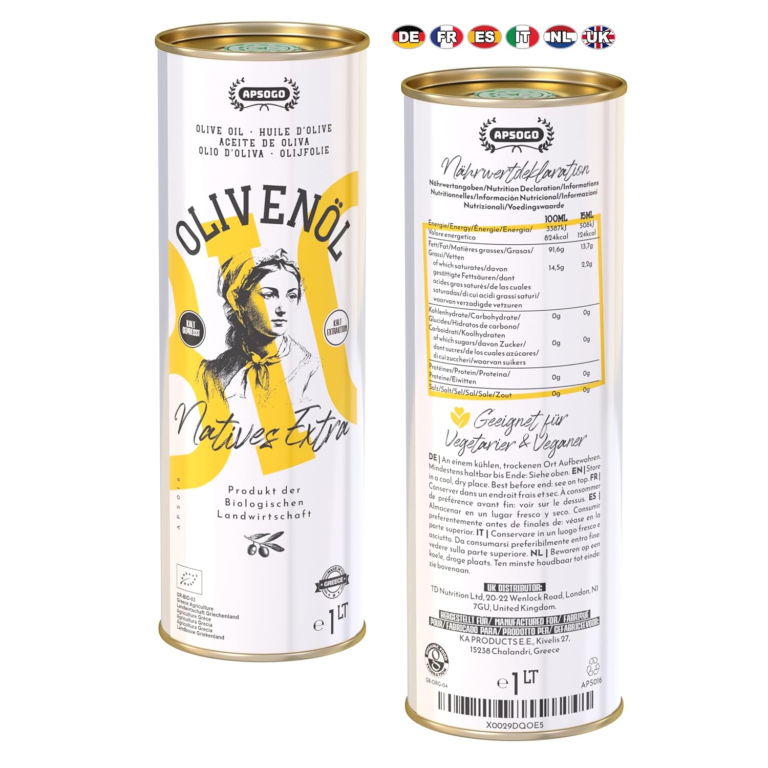 Thumbnail 5 de APSOGO Bio Olivenöl Extra Virgin 1 l