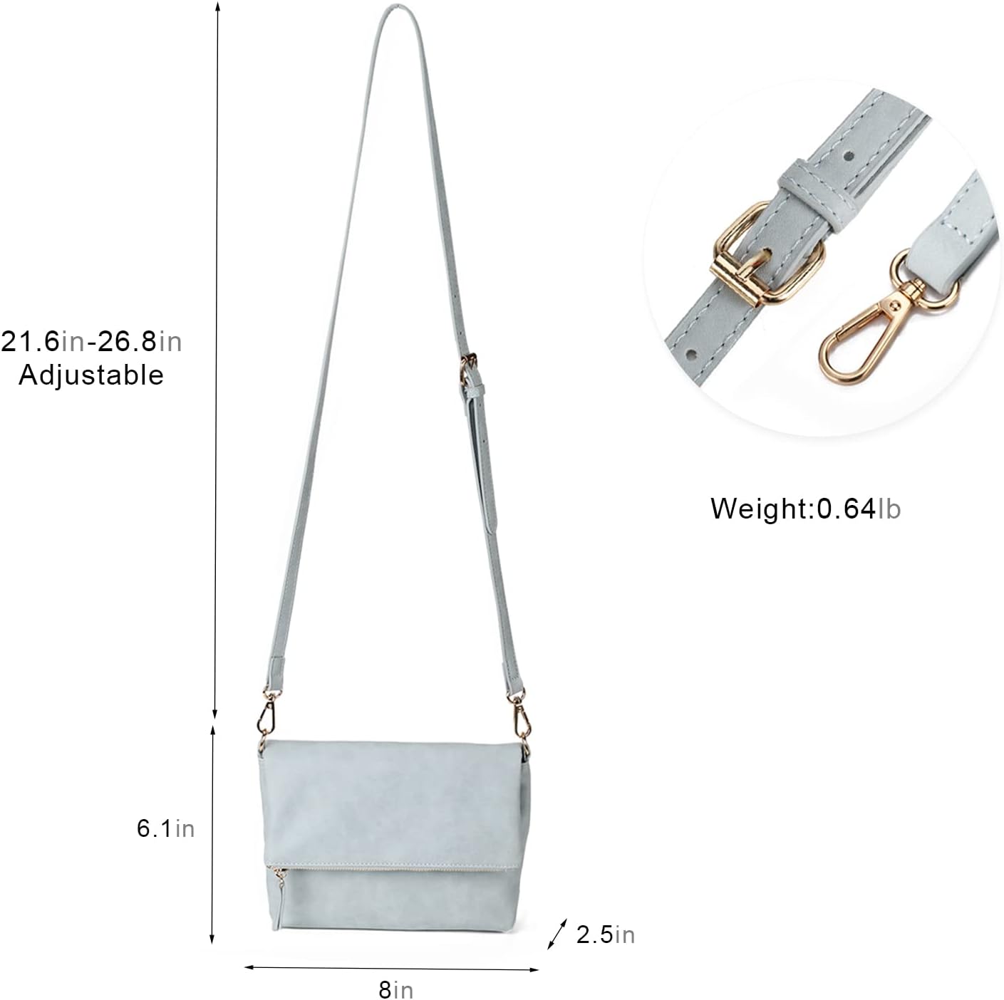 Thumbnail 2 de Gladdon small crossbody bag for women – vegan PU leather wristlet with detachable shoulder strap