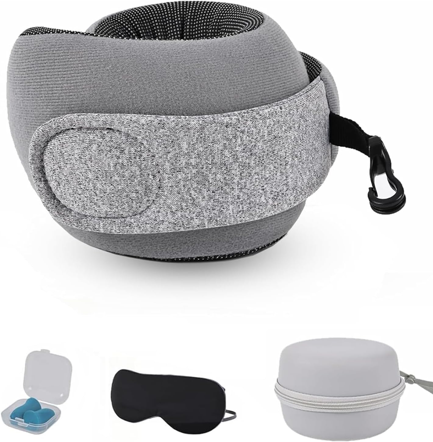 Nackenkissen Flugzeug mit Memory Foam – inkl. Ohrstöpseln, Augenmaske & Tragetasche