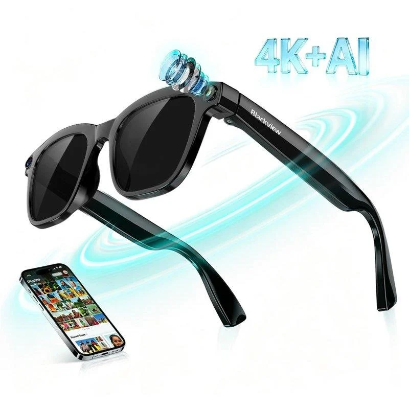 Detalle de Blackview BV300 Gafas Inteligentes: IA, cámara 8 MP y audio Hi‑Fi en un formato ultraligero