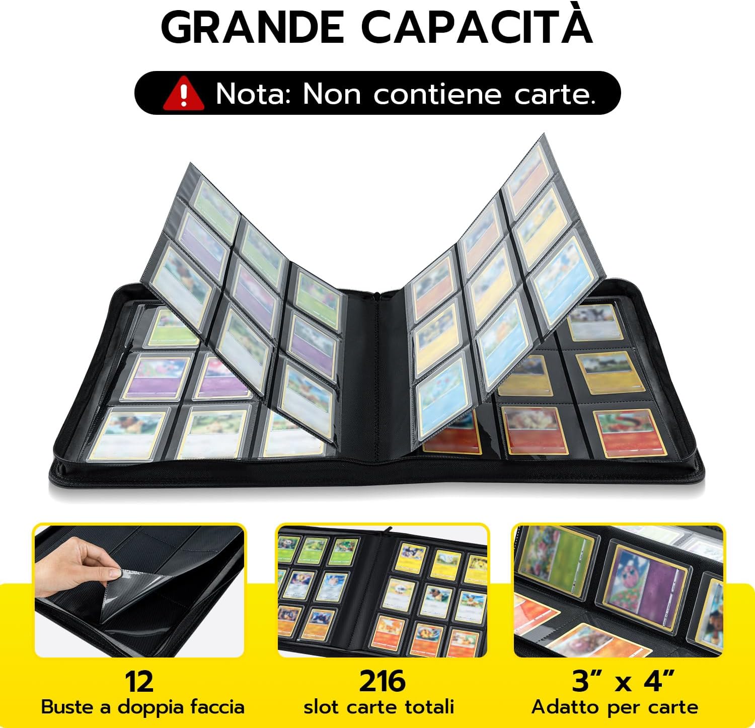 Thumbnail 1 de Tolesum Raccoglitore Toploader 9 tasche con capacità 216 carte (per top load 3x4) per YuGiOh, MTG e TCG