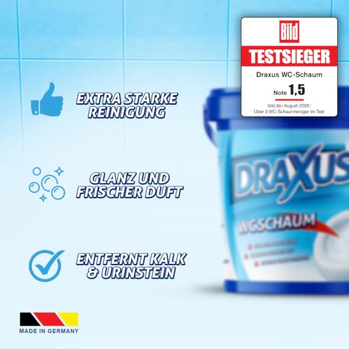 Detalle de DRAXUS WC Schaum Extra Stark – Kalk & Urinstein entfernen, Glanz & frischer Duft