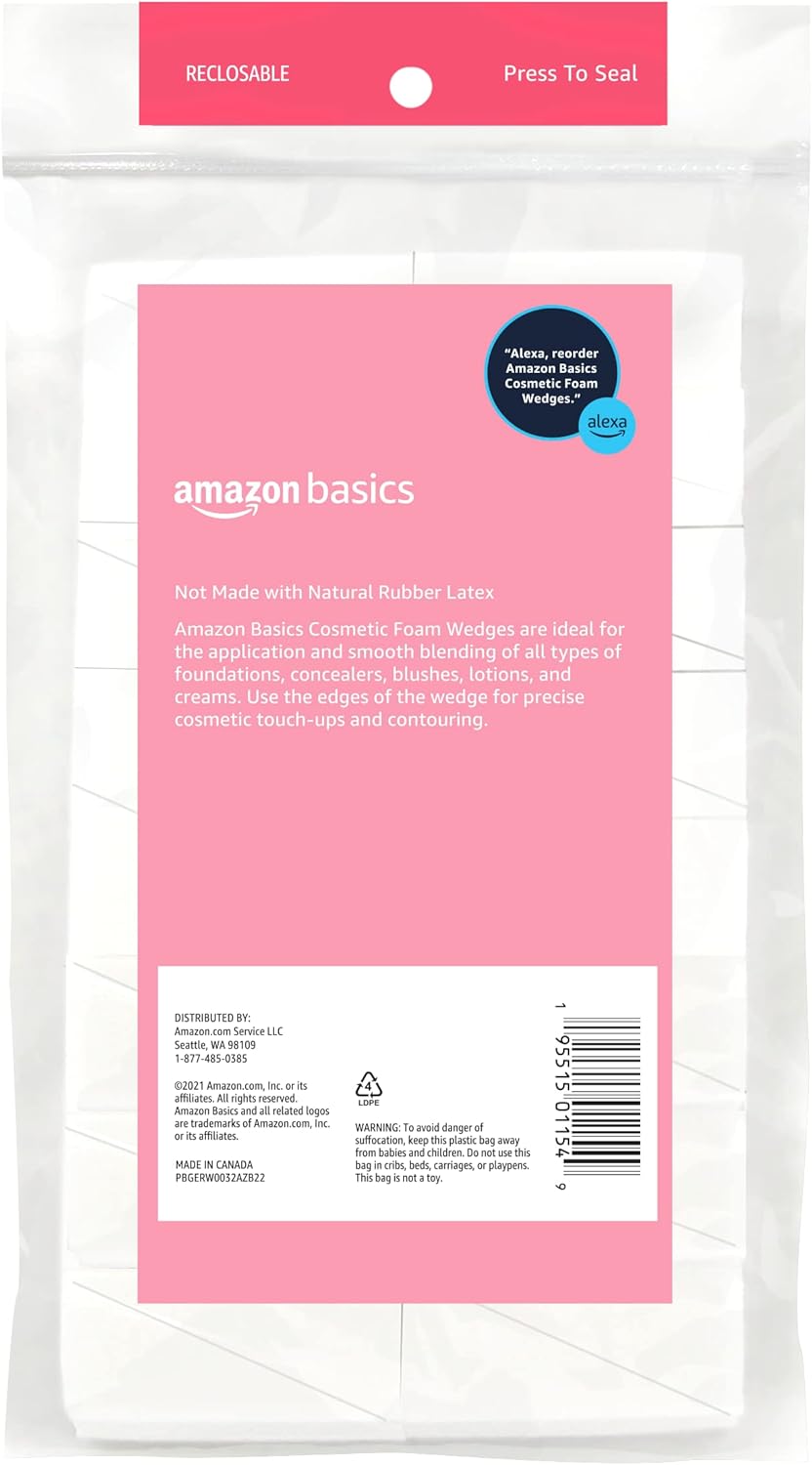Thumbnail 1 de Amazon Basics Cosmetic Foam Wedges (32 Count) for Foundation, Concealer & Cream Blends