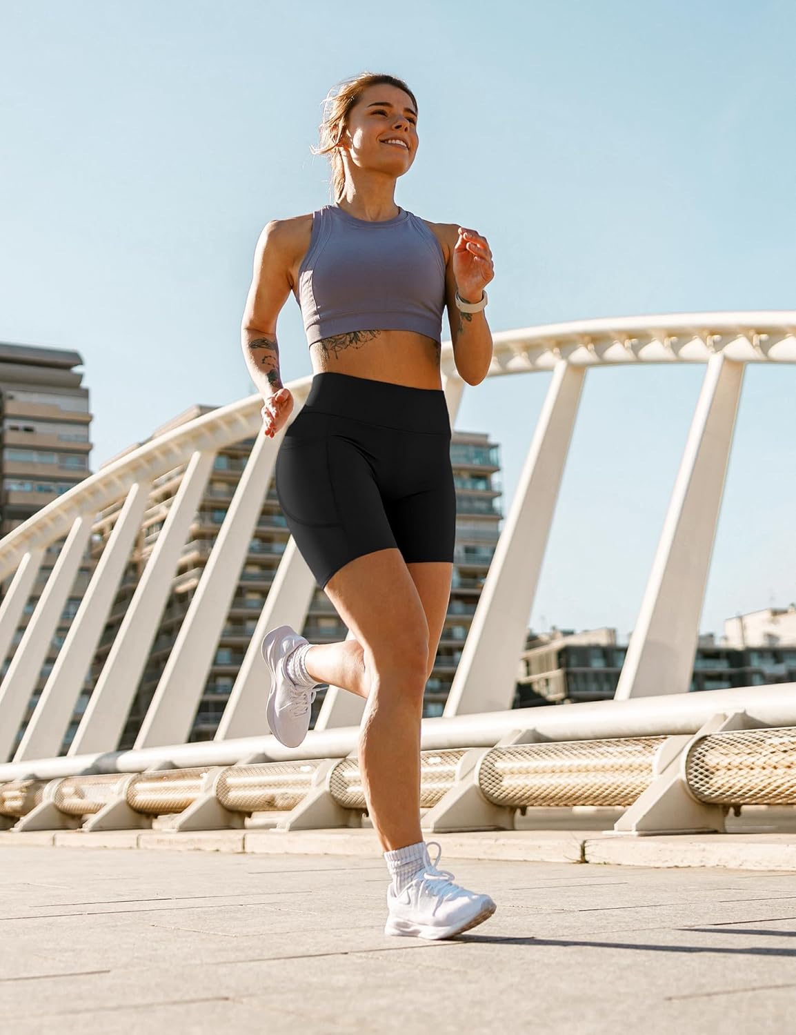 Thumbnail 2 de Yogaration Pantaloncini Palestra Donna – Shorts Vita Alta con Tasche e Cuciture Senza Cuciture