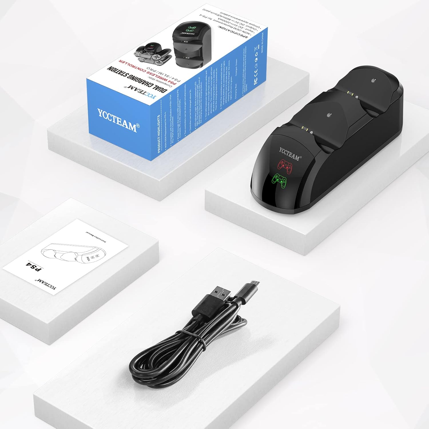 Thumbnail 6 de PS4 Controller Charger: Fast Dual USB Dock for PS4/PS4 Pro/PS4 Slim