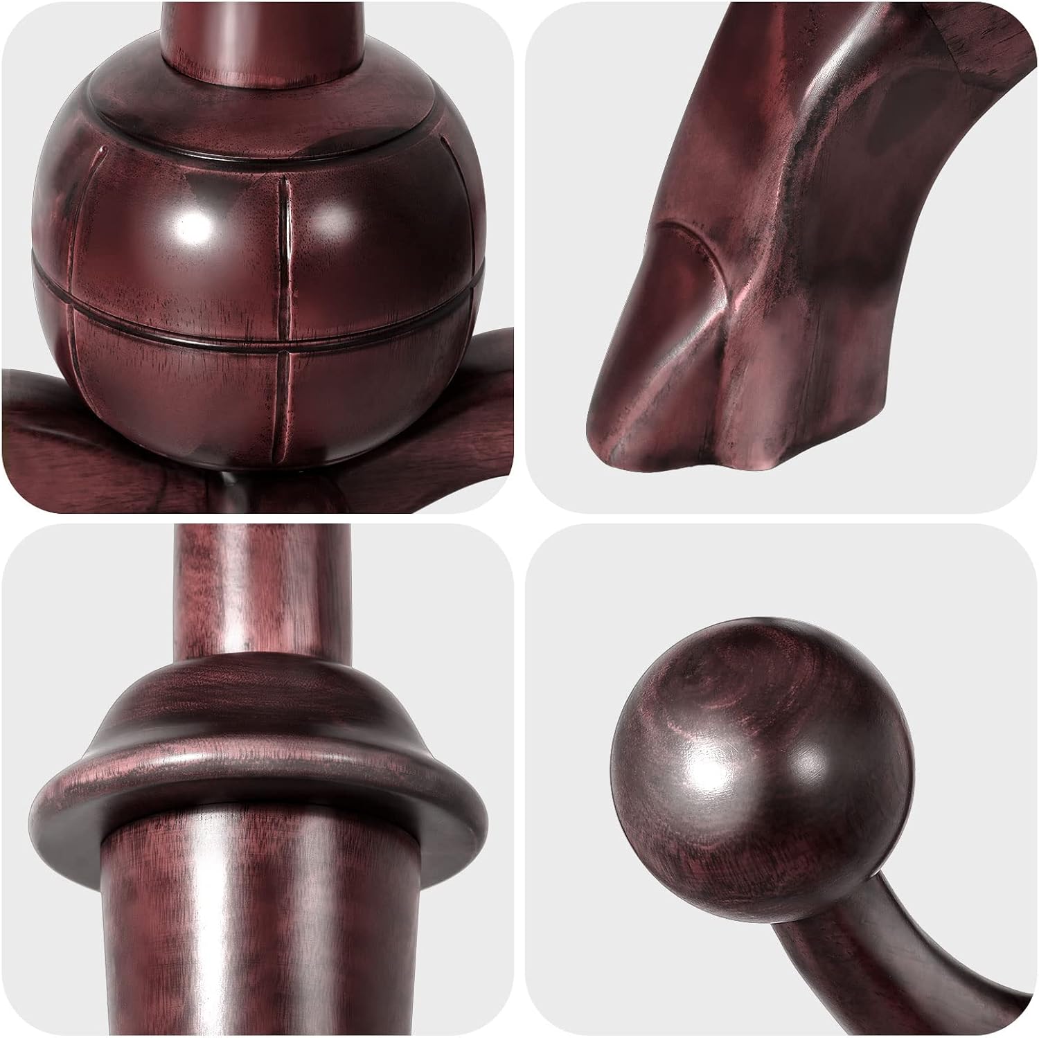Thumbnail 6 de Bekrvio Wood Coat Rack in Wine Red