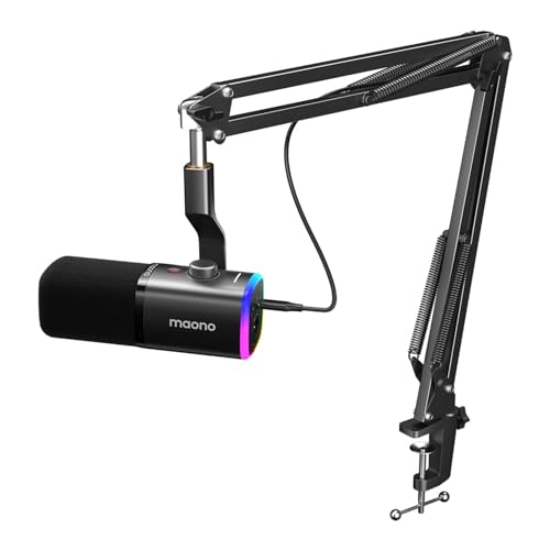 Detalle de MAONO PD100XS Dynamic Gaming Microphone with Boom Arm (XLR/USB) for Streaming