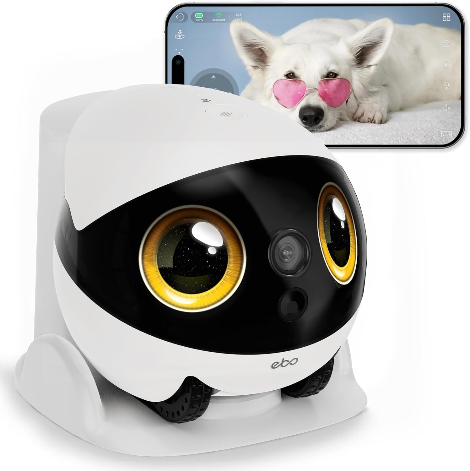 Detalle de Enabot EBO Air 2S FamilyBot – mobilna kamera 2,5K z dwukierunkowym dźwiękiem