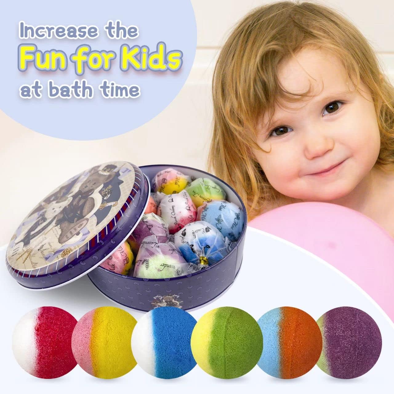 Thumbnail 3 de Bath Bombs for Kids (12 pcs) with Surprise Crystal Toys Inside – Handmade Natural & Organic Bubble Bath Gift Set