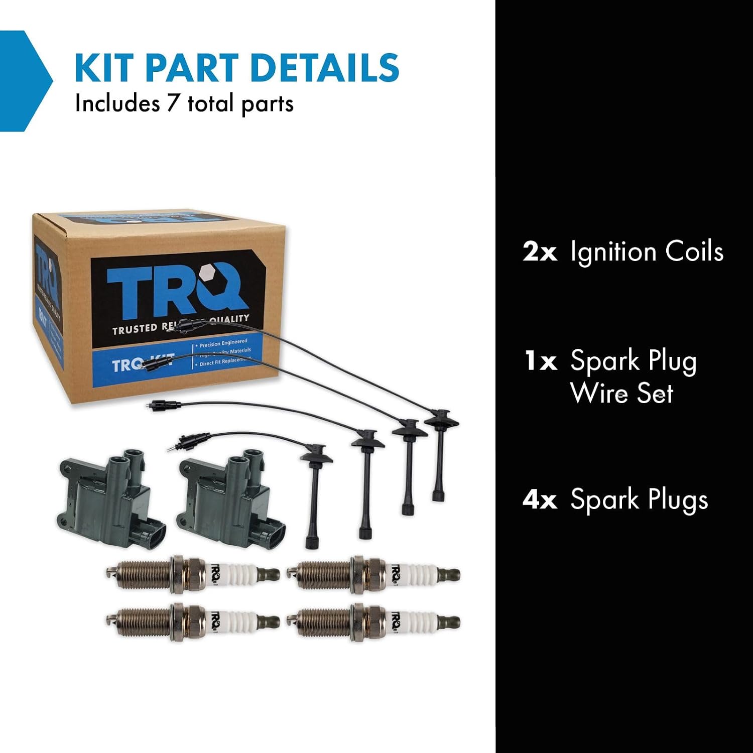 Detalle de TRQ Ignition Coil and Spark Plug Kit with Iridium Plugs