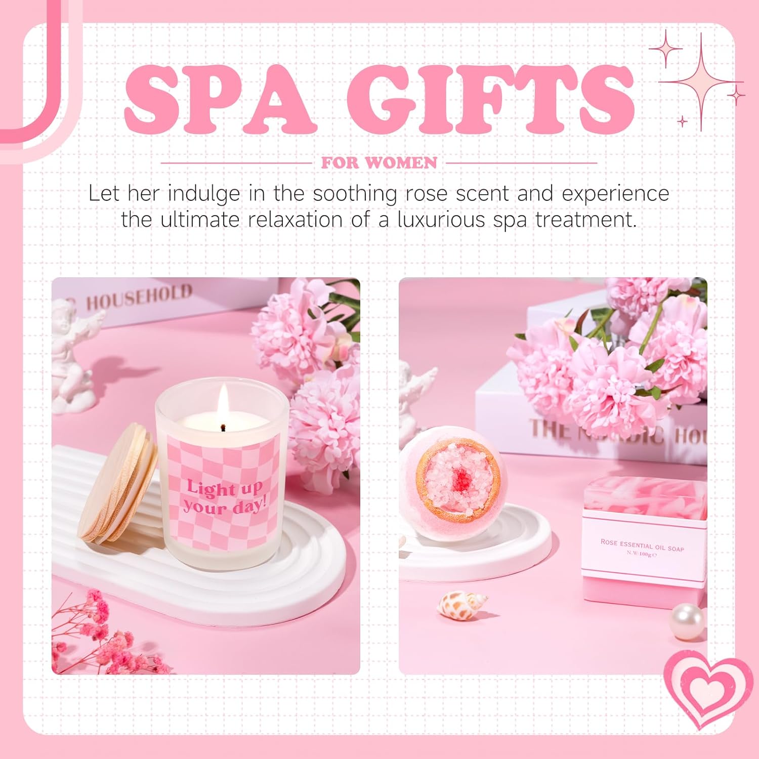 Thumbnail 6 de Gift Baskets for Women - 9pc Teen & Women Self-Care Gift Set with Coquette Bow Glass Cups