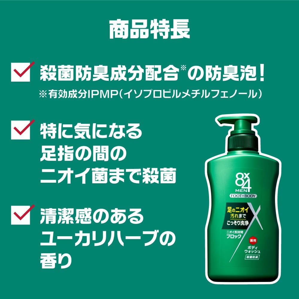 Detalle de エイトフォー 8x4メン 薬用ボディウォッシュ 詰め替え2個セット ユーカリハーブの香り