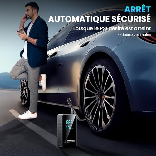 Thumbnail 6 de Ipflin Gonfleur Pneus Voiture Sans Fil – Compresseur à Air Portatif 150 PSI