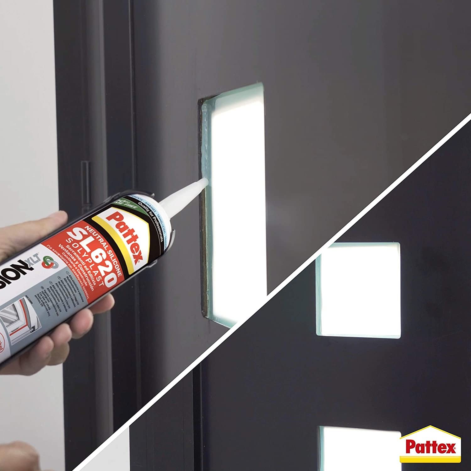 Thumbnail 1 de Pattex Sigillante Silicone SL 620 Serramenti ed Edilizia – Cartuccia 300 ml, Marrone RAL 8014