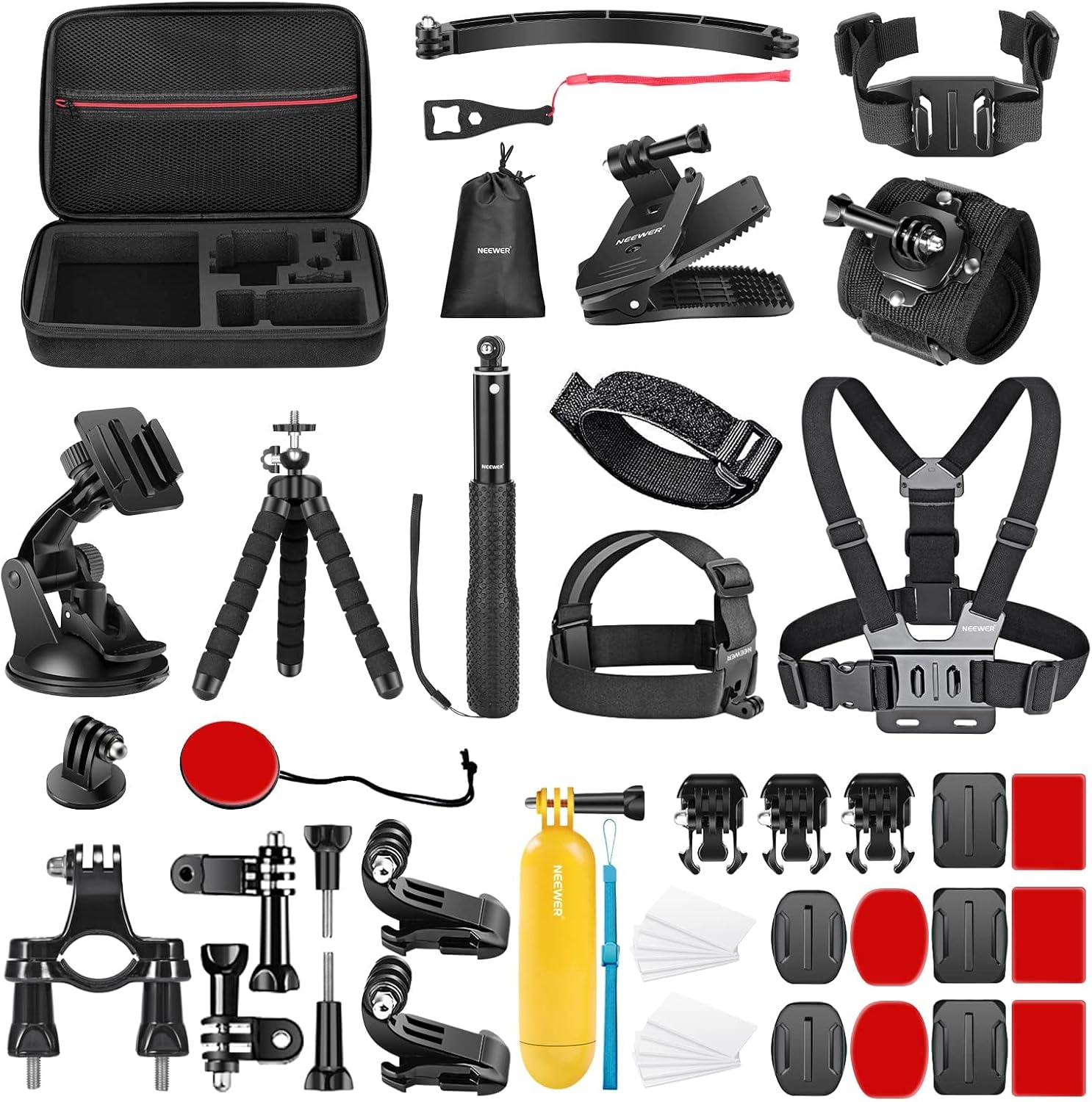 Detalle de NEEWER Kit d’accessoires pour caméra d’action 50 en 1 (compatible GoPro, DJI Osmo Action, Insta360, AKASO et plus)