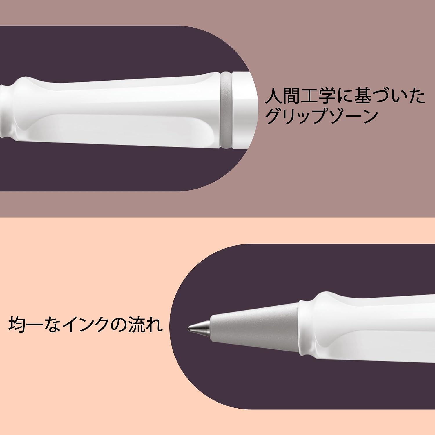Thumbnail 2 de LAMY safari ホワイト ローラーボールペン 人間工学グリップ・ASA樹脂製、青インクM 63付属