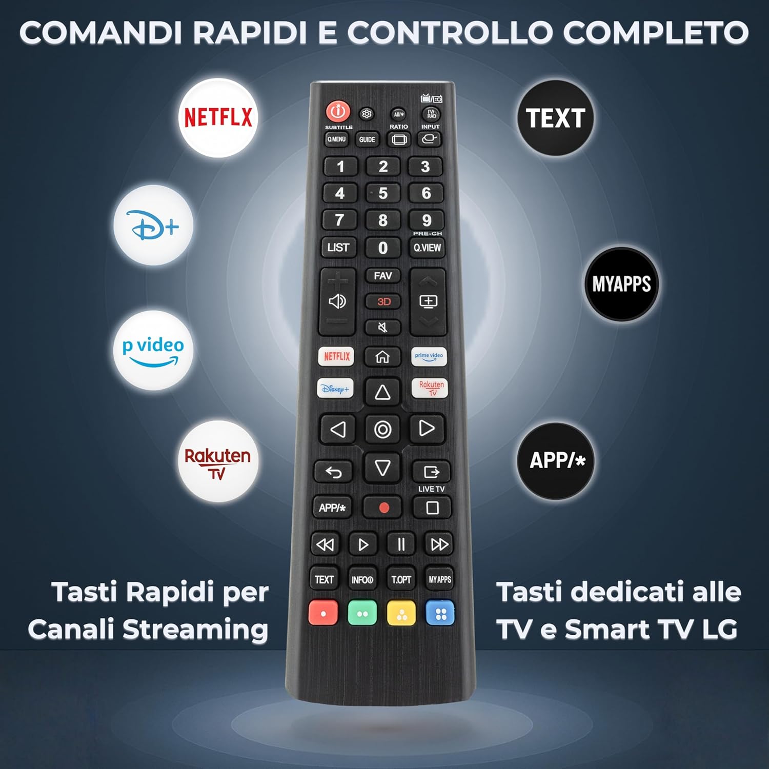 Thumbnail 3 de Koomando telecomando universale per TV LG originale – pronto all’uso, compatibilità ampia e tasti streaming