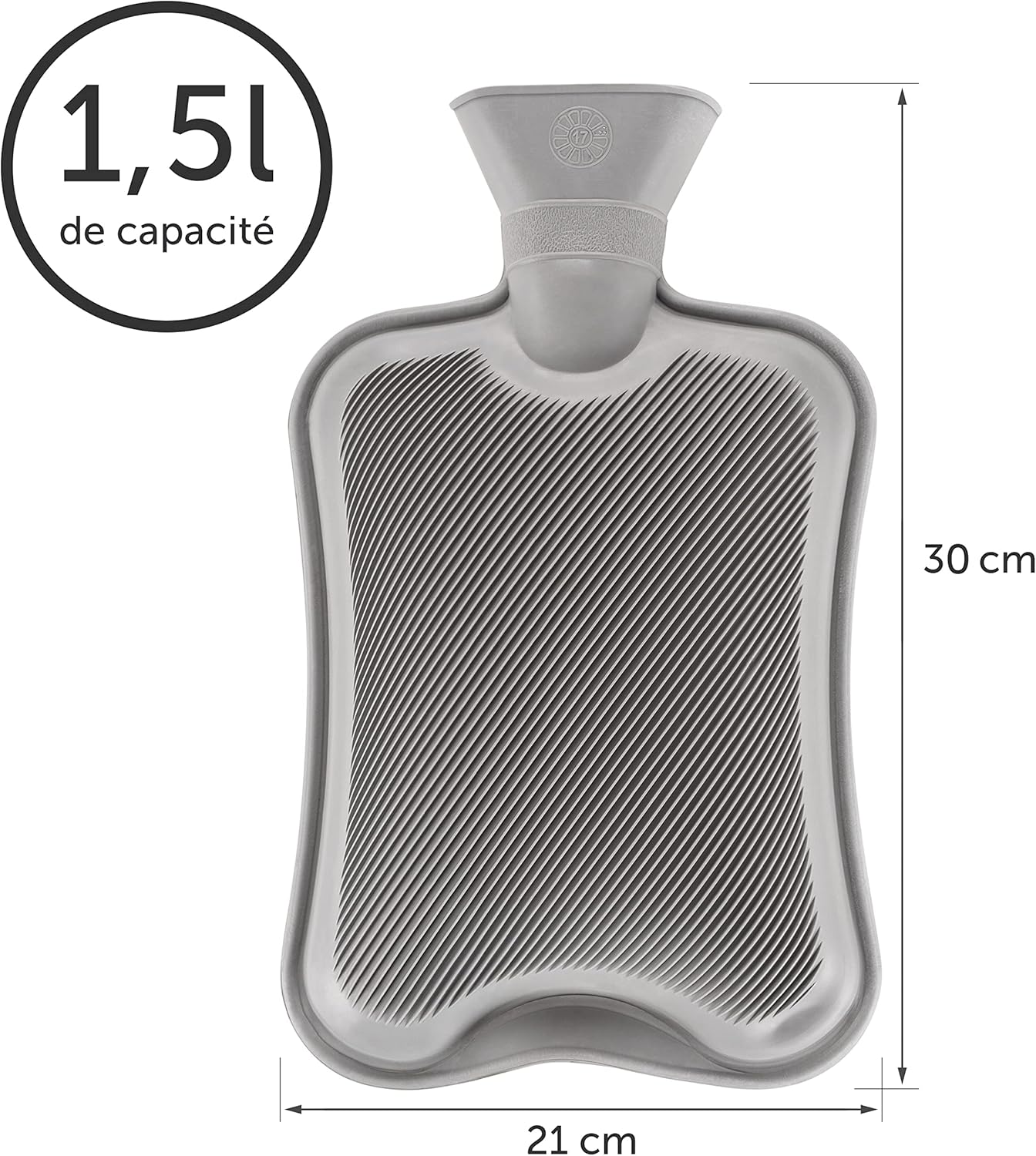 Detalle 2 de Blumtal Bouillotte Eau Chaude en Caoutchouc avec Housse Amovible Polaire – 1,5 L, rouge