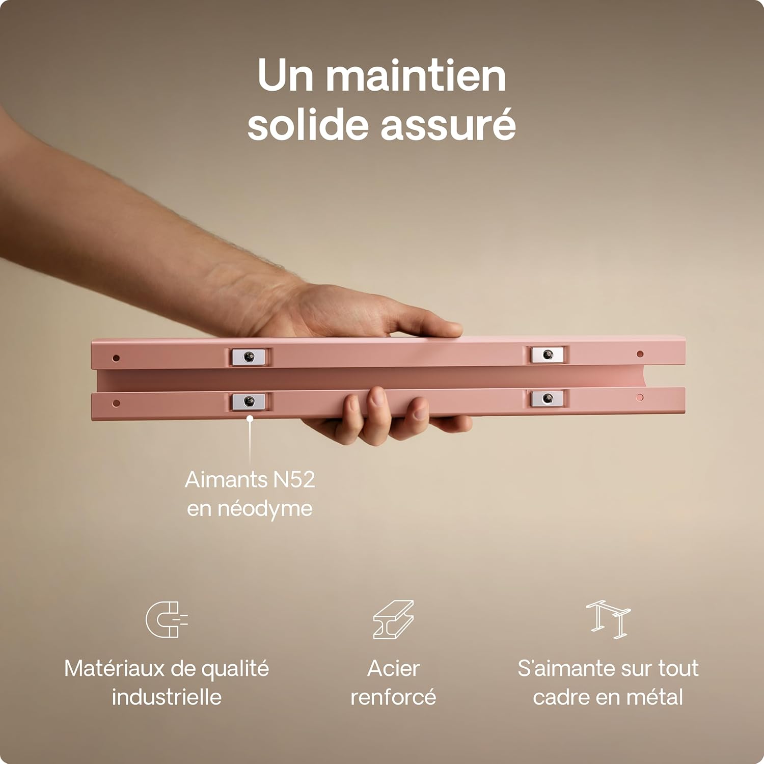 Thumbnail 2 de Plateau magnétique de Gestion des câbles – Goulotte en Acier Inoxydable avec Fixation magnétique par Desktronic