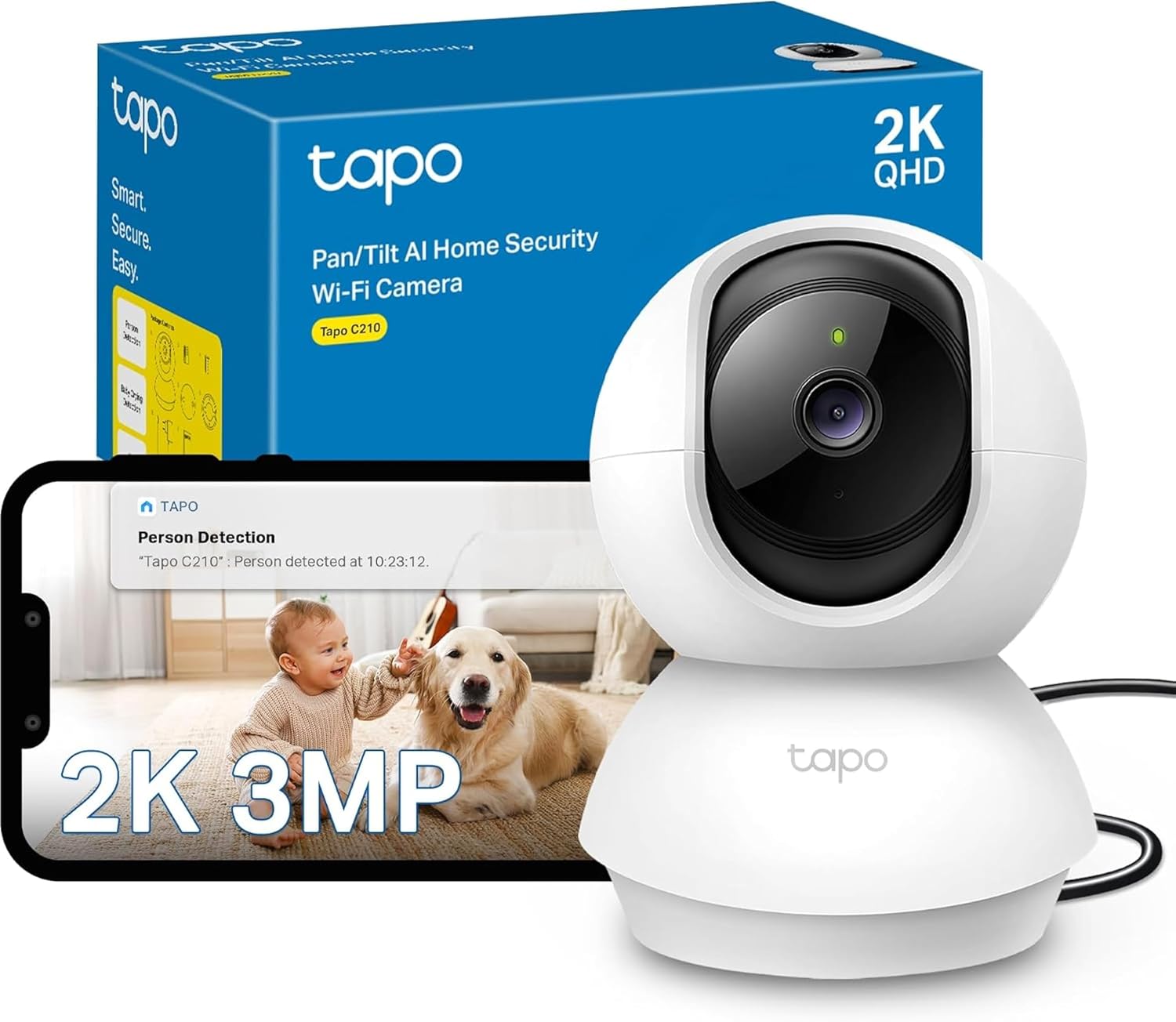 Detalle de TP-Link Tapo C210 - Cámara IP WiFi 360° 🏠 Seguridad Total