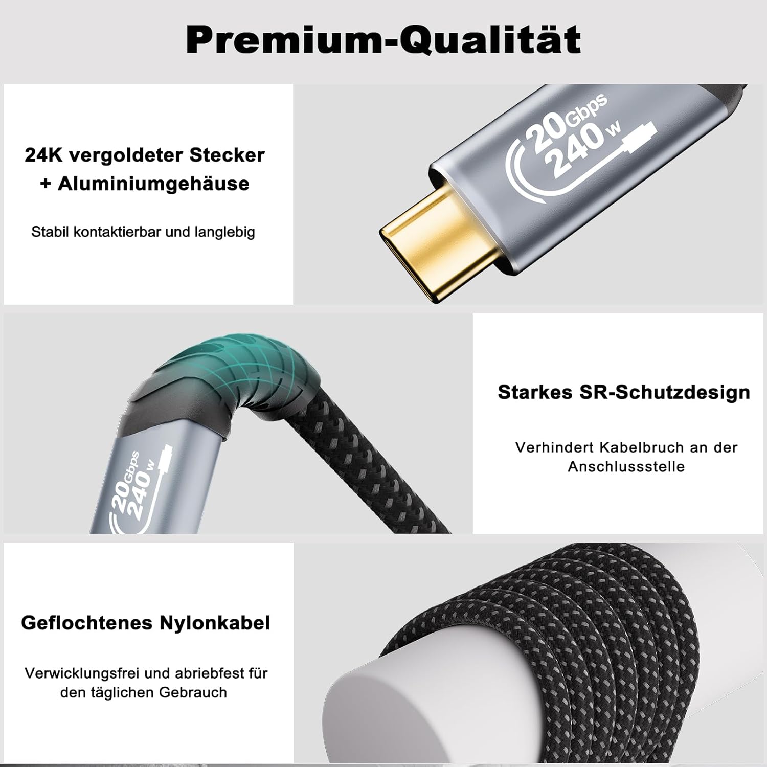 Detalle 2 de EUDOBEL USB-C Kabel 20 Gbps 0,5 m