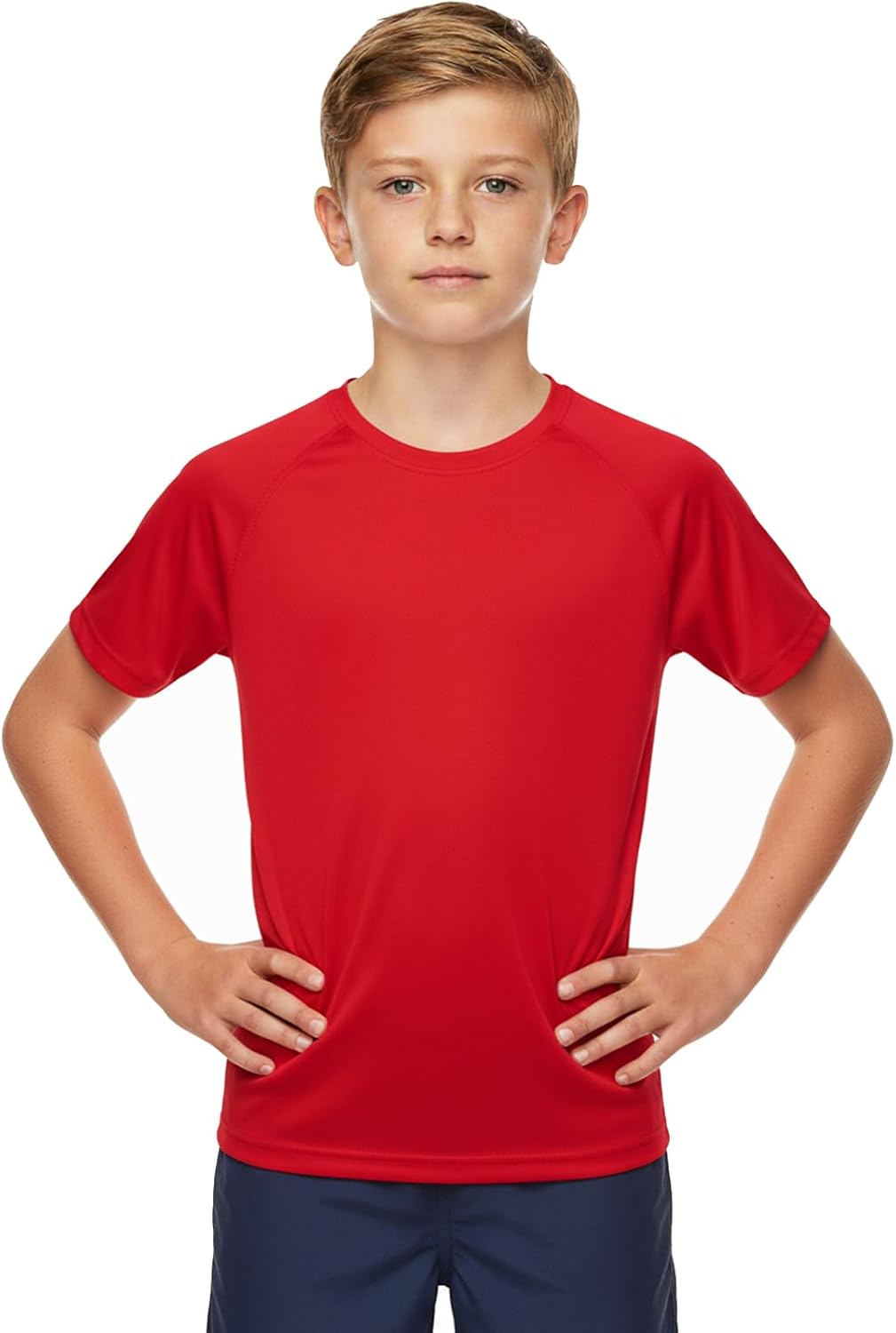Detalle 2 de DEVOROPA Youth Boys Rash Guard Swim Shirt, Short Sleeve, UPF 50+