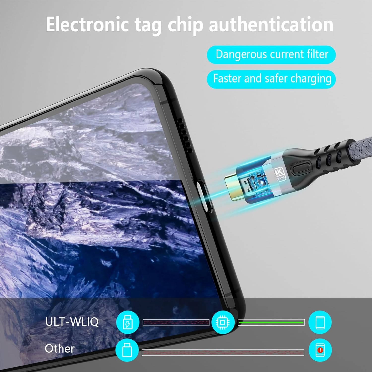 Thumbnail 4 de MOPOCHG 240W USB‑C‑Kabel 3 m 90° für Laptops