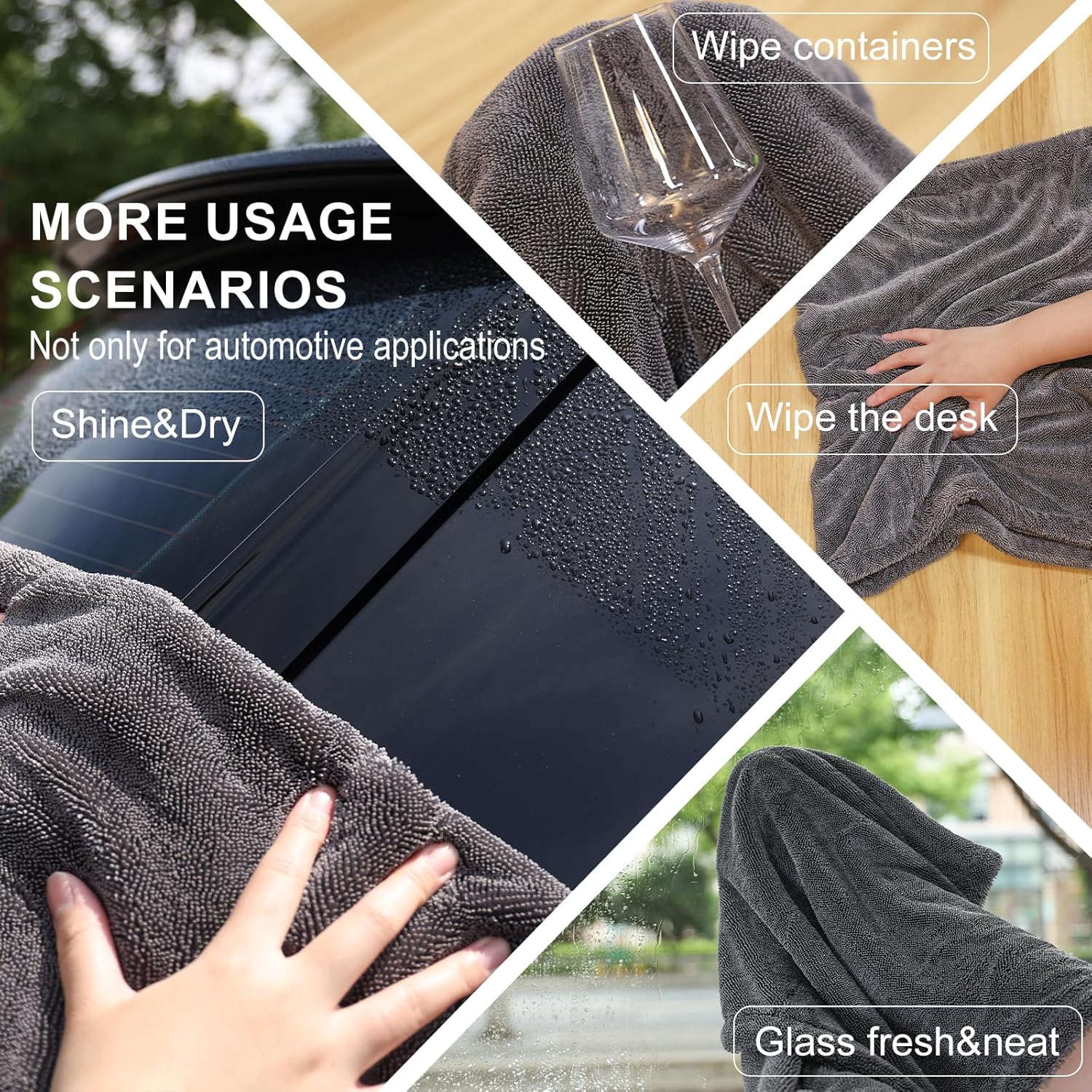 Thumbnail 6 de Singrune 2 Pack XL 1300GSM Car Drying Towel