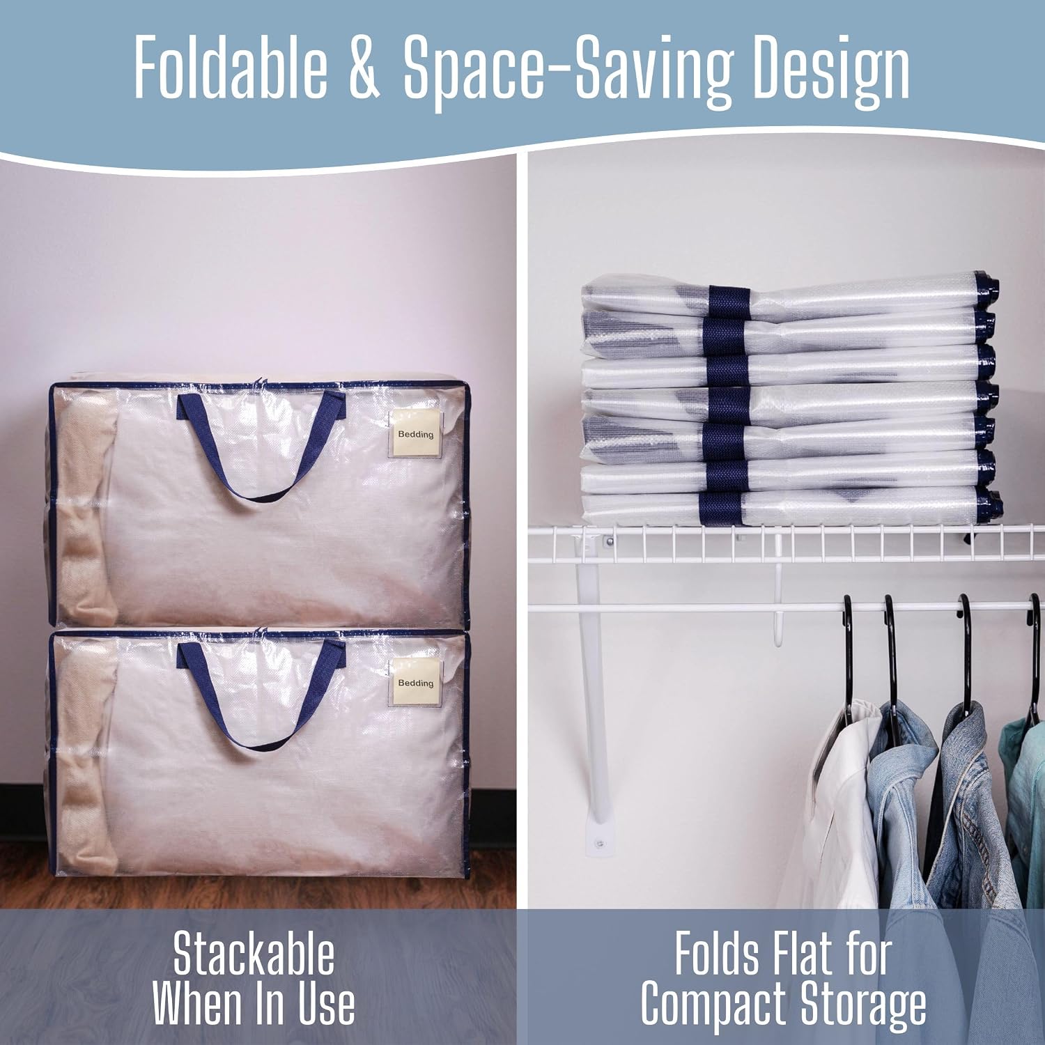 Thumbnail 6 de VENO 10 Pack Moving Bags and Large Christmas Decoration Storage Bins with lids