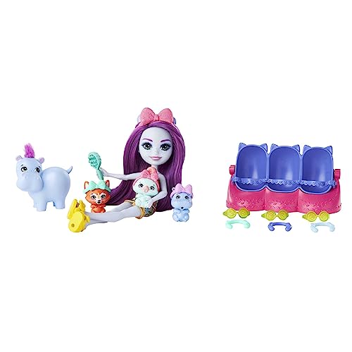 Detalle 1 de Mattel HNW97 Enchantimals Hedda Hippo y su hipopótamo 🦛