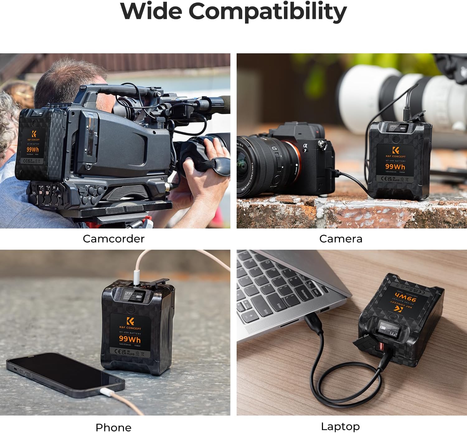 Thumbnail 6 de K&F CONCEPT V Mount Battery 99Wh (6700mAh): Compact, Versatile Power for Cameras and Accessories