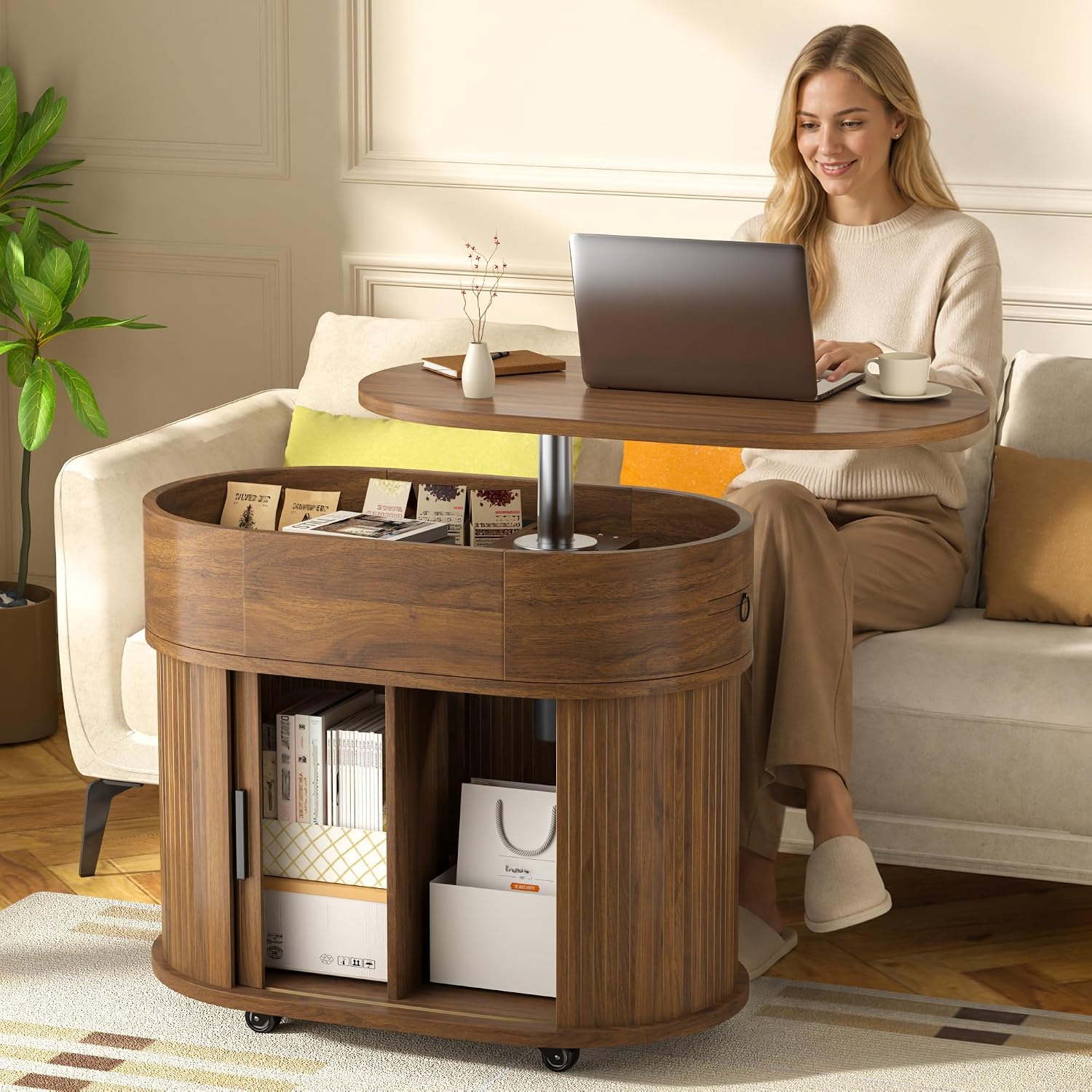 Thumbnail 2 de Oval Lift-Top Coffee Table, 27.5-Inch