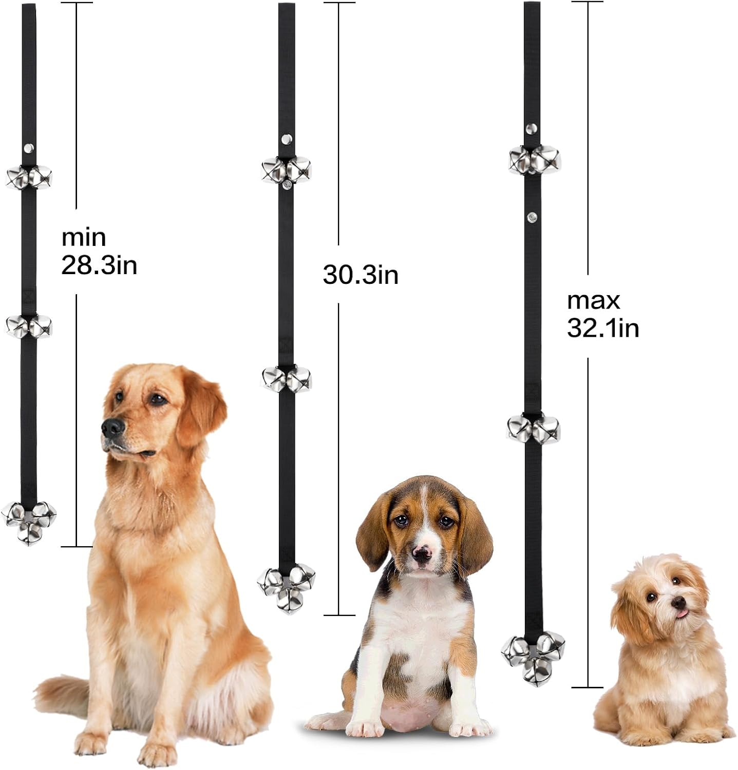 Detalle de Yizerel 2 Pack Dog Doorbells – Adjustable, Durable Potty Training Bells for Go Outside