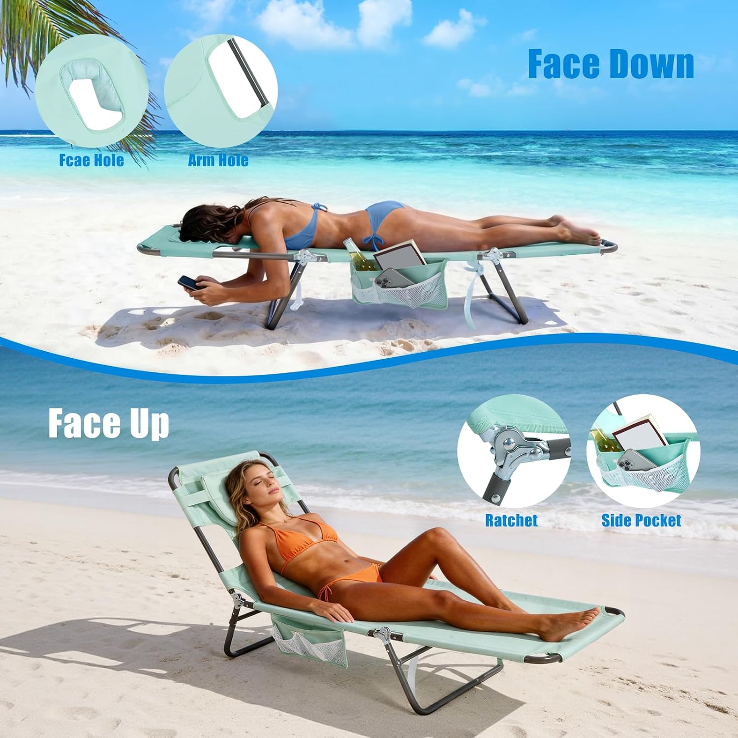 Thumbnail 6 de SUNNYFEEL Beach Lounge Chair Review: Reclining, Foldable Comfort for Outdoors