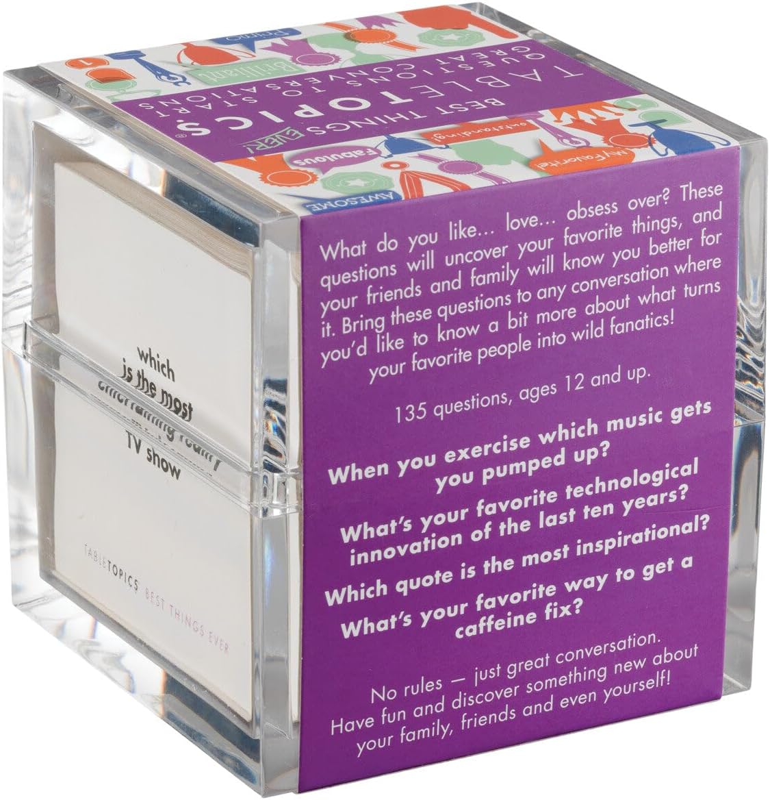 Detalle de TableTopics Conversation Card Game, 135 Cards
