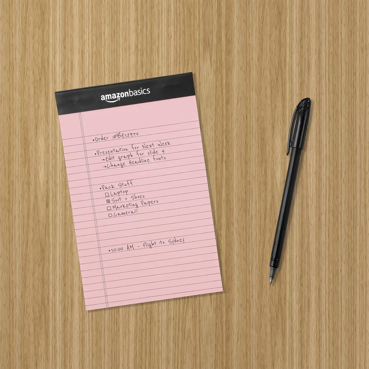 Detalle de Amazon Basics Narrow Ruled Writing Pads, 5 x 8 inches, 6-Pack of 50 Sheets
