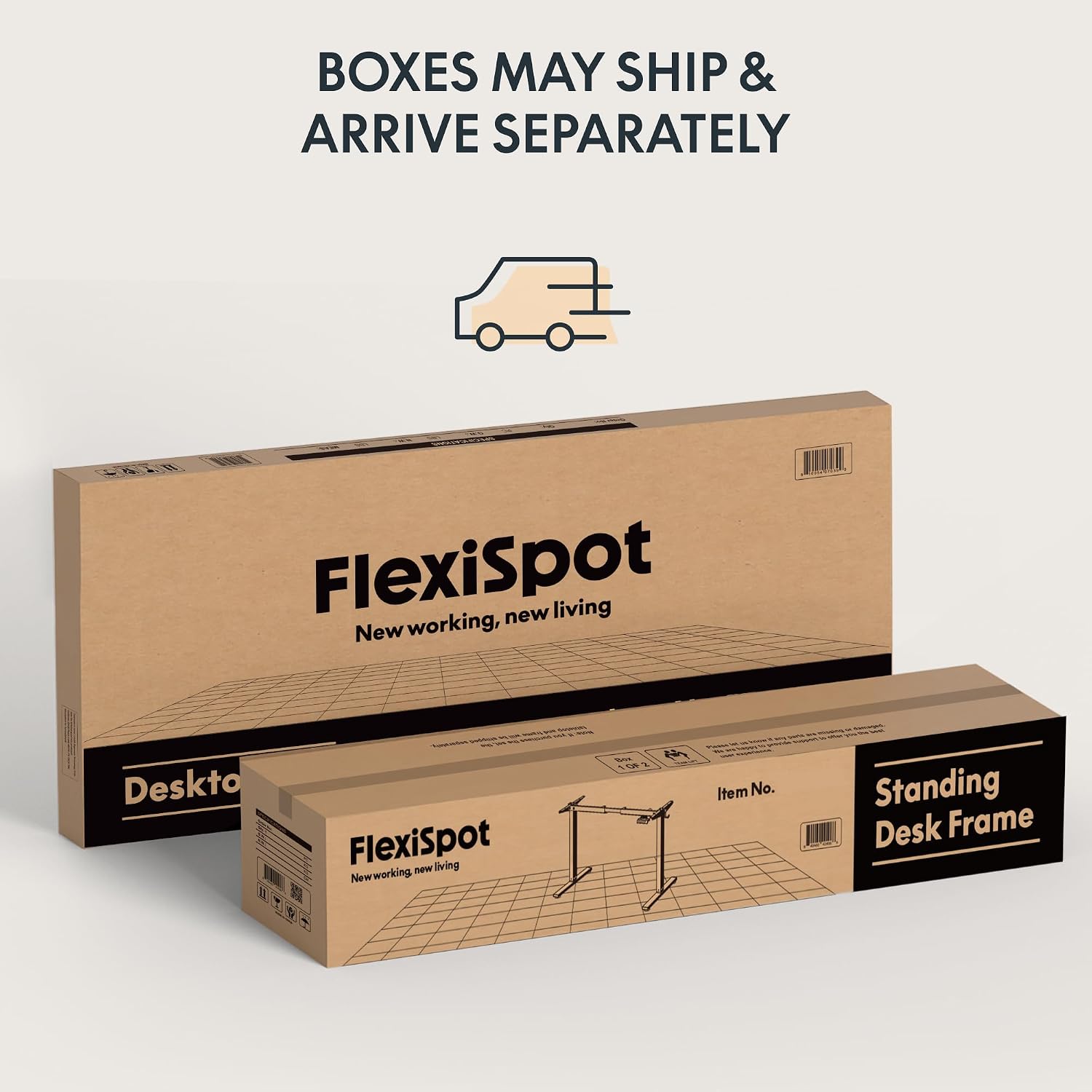 Thumbnail 6 de FLEXISPOT 60" x 24" Electric Standing Desk, White Wood Grain, One-Piece Top