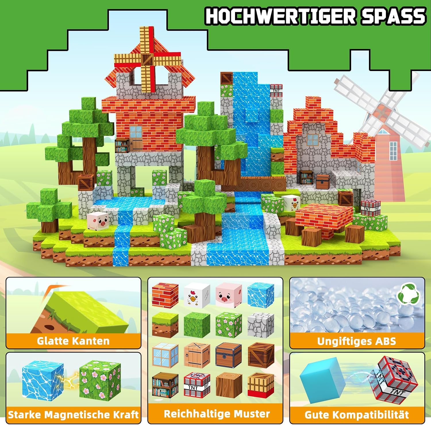Detalle 2 de Charmofun Magnetische Bausteine 150 Stück