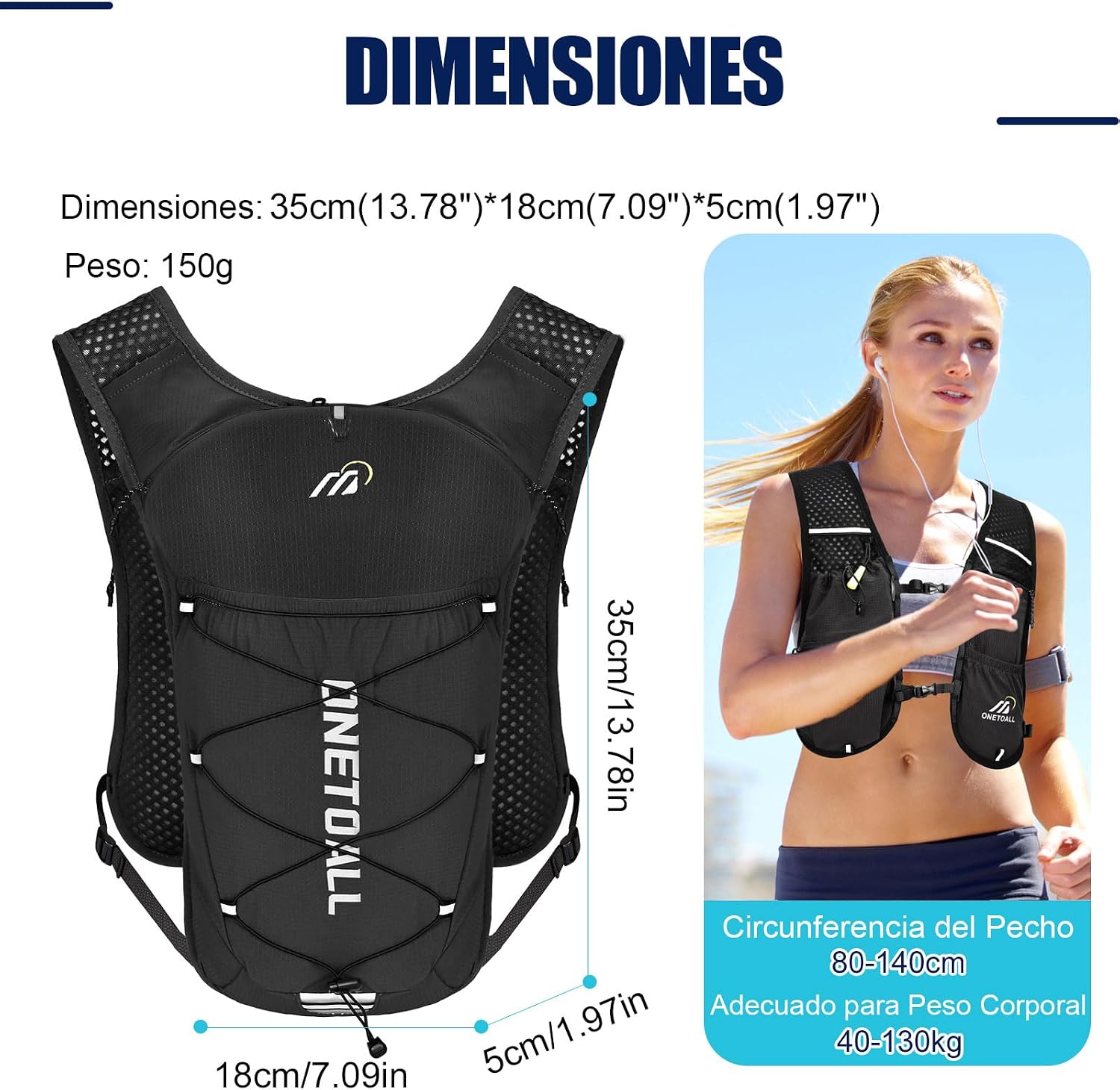 Thumbnail 6 de ONETOALL Chaleco Running 2L 500ml