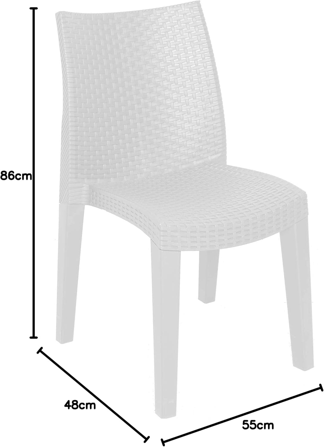 Thumbnail 1 de Dmora Ravenna: Set di 4 sedie da esterno in effetto rattan, bianco
