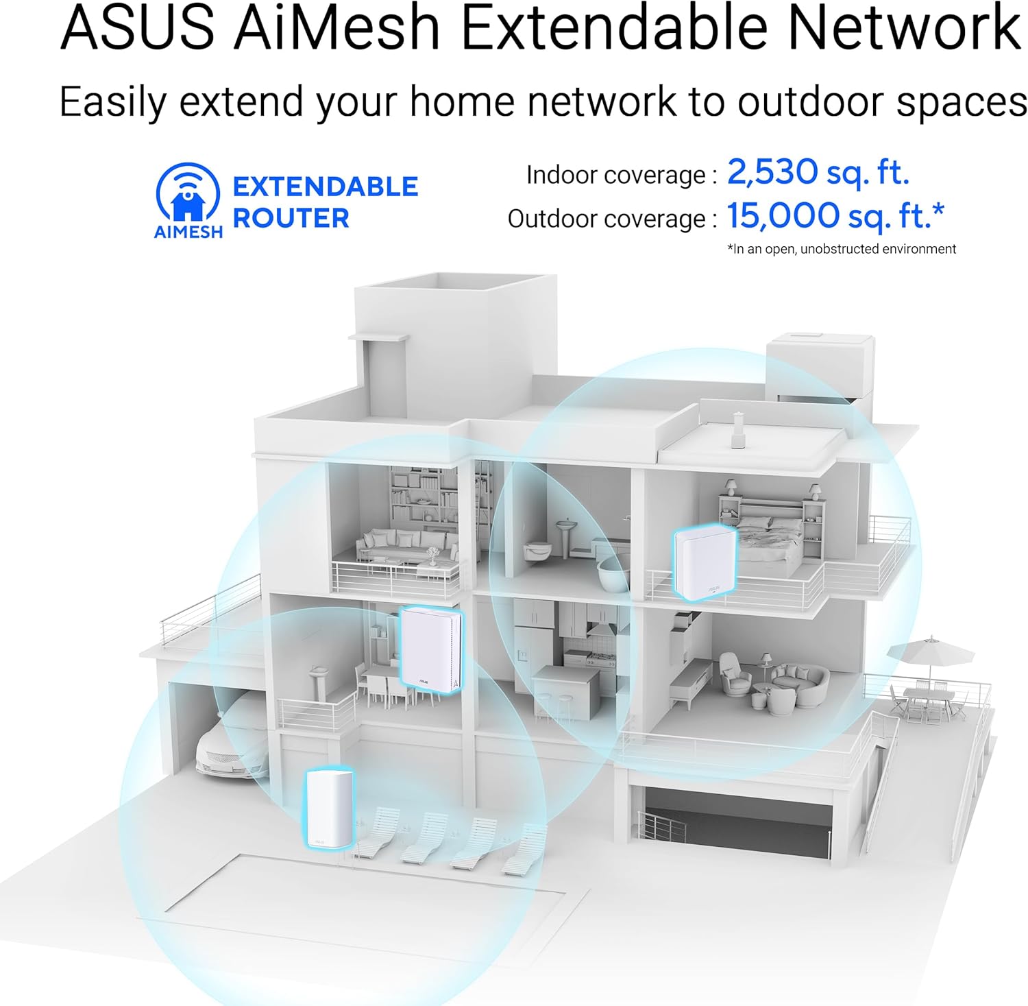 Thumbnail 3 de ASUS ZenWiFi BD4 BE3600 Outdoor Dualband WiFi 7 AiMesh (IP65, bis 235 m²) – erweiterbarer Outdoor-Router
