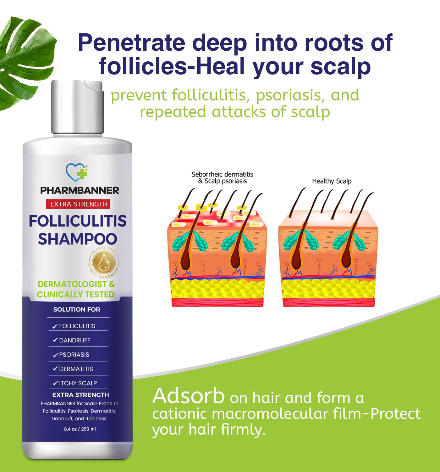 Detalle 2 de PHARMBANNER Anti-Fungal Shampoo for Scalp Psoriasis ⚙