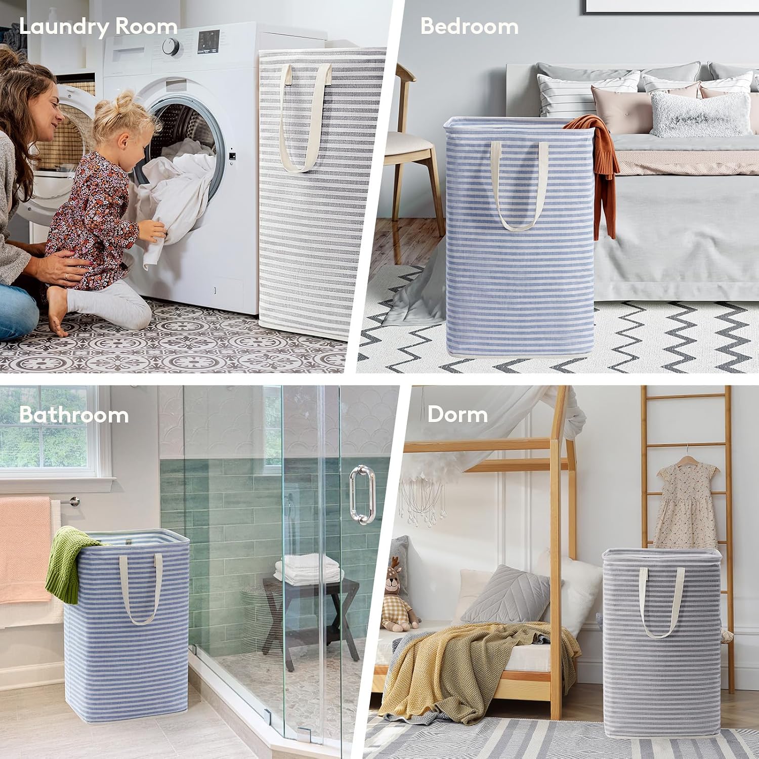 Thumbnail 6 de Lifewit LF230066 Laundry Baskets, Foldable Waterproof Polyester, 80L, Set of 2