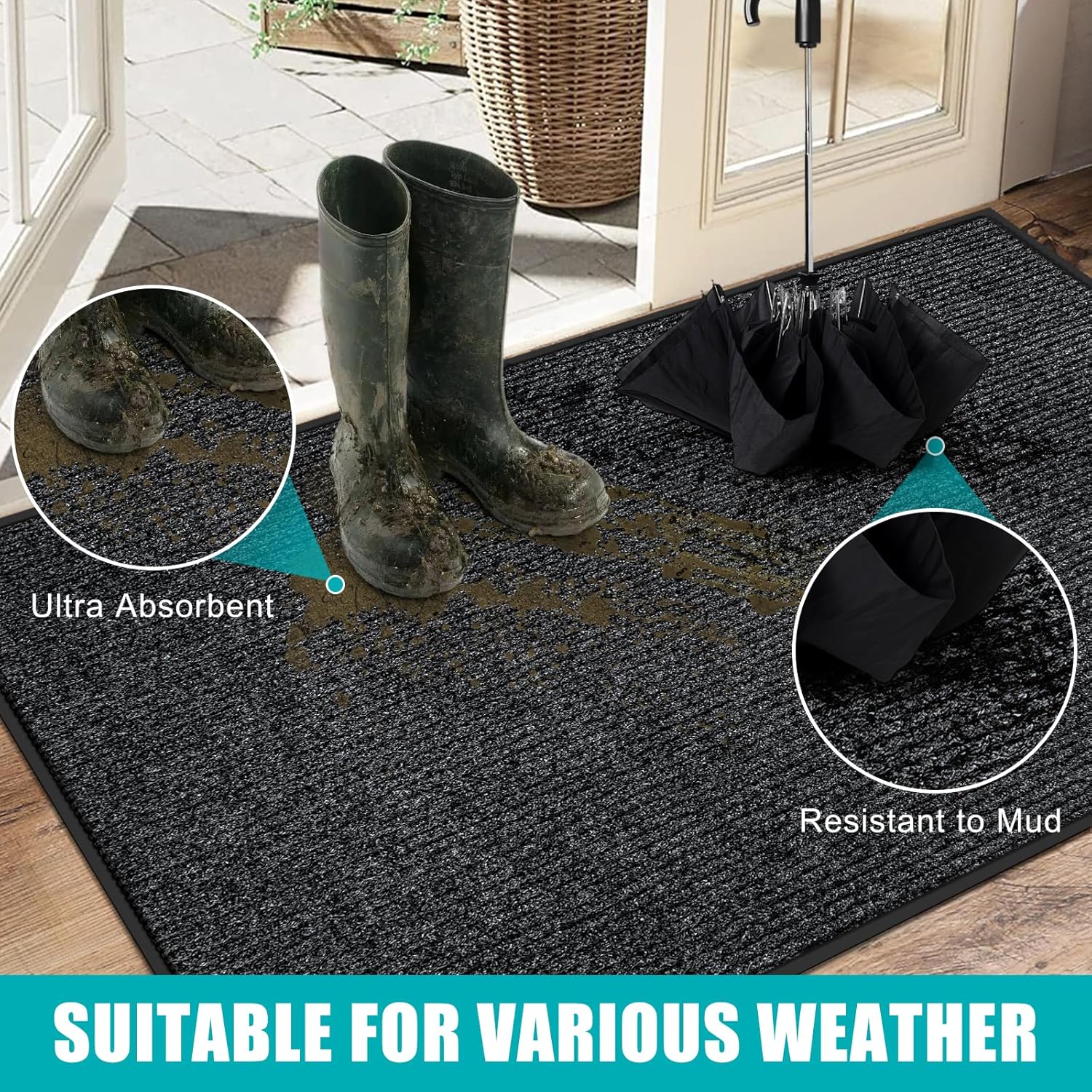 Detalle de Azadx 3'x4' Heavy Duty Front Door Mat