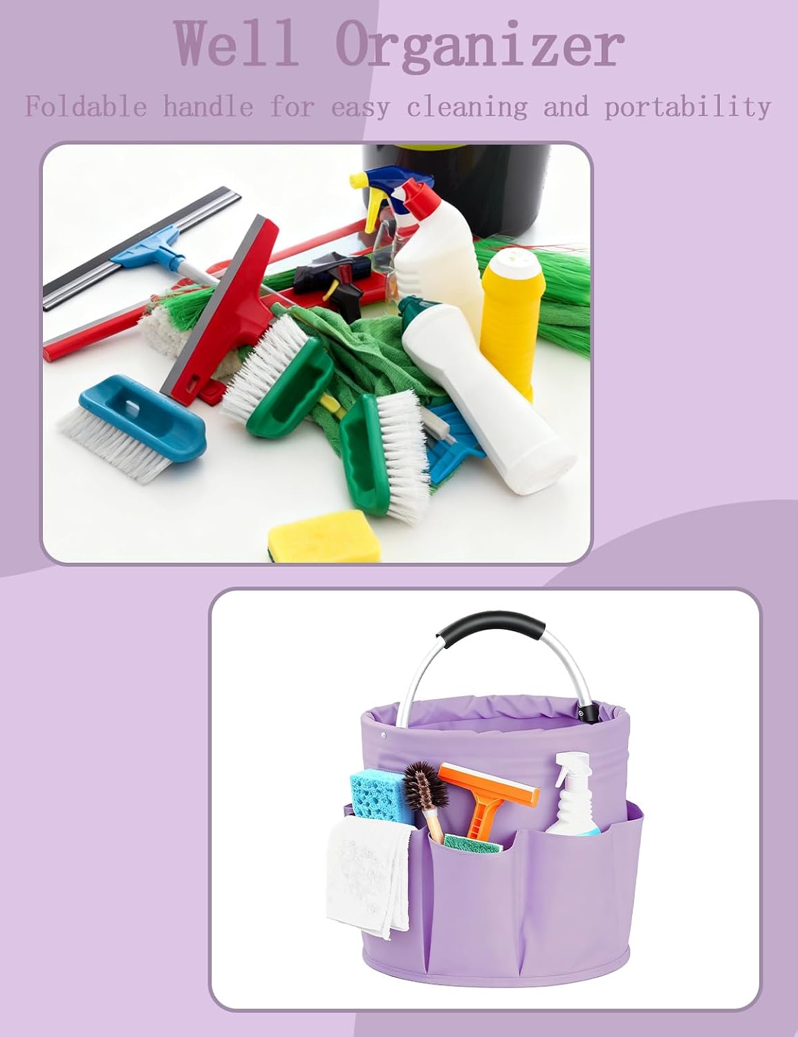 Thumbnail 6 de CIHTL A0022 Cleaning Caddy, 17L Foldable Organizer with 6 Pockets