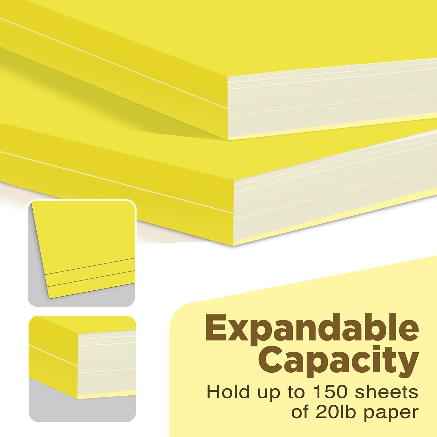 Detalle de WritePads Manila Folder-0112 Manila File Folders, Letter Size, Yellow, 1/3-Cut Tabs, 100-Pack
