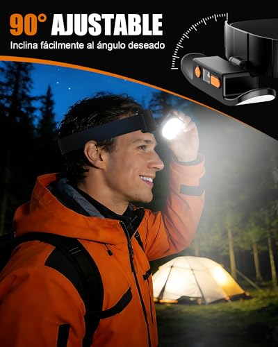 Thumbnail 3 de Mohard Linterna Frontal LED Recargable con haz ancho 230° e indicador digital de energía (IPX5)